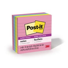 Post-it® Neon Fizz Notes, 675-6SSUC, Super Sticky, 2X the Sticking Power, 6 pads, 90 sheets each, 4 in x 4 in (101 mm x 101 mm)