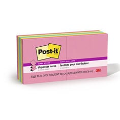 Post-it® Neon Fizz Notes, R330-10SSPGO, Super Sticky, 2X the Sticking Power, 10 pads, 90 sheets each, 3 in x 3 in (76 mm x 76 mm)