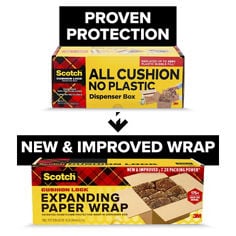 Scotch® Cushion Lock Protective Wrap PCW-12175-SR, 12 in x 175, Ecomm Replication, Transition. Dispenser box, enhanced content.