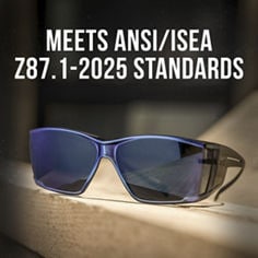 Key Visual image of 3M™ Mirrored Safety Eyewear, Blue/Black, catalog ID 47318. B+ Content