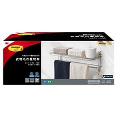 3M 無痕 衣物毛巾置物架 16806-TC, 高承重304不鏽鋼收納系列 