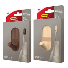 Command™ 3lb medium modern wood packs 17422LW-ES 17420DW-ES image, 2 in packages products