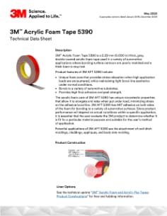 3M(TM) Pressure Sensitive Acrylic Foam Tape 5390