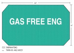 3M™ Diamond Grade Damage Control Sign 3MN047DG, “GAS Free ENG”, 10 in x 6 in, 10/Packageimage