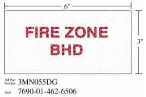 3M™ Diamond Grade Damage Control Sign 3MN055DG, “FIR ZON BHD”, 6 in x 3 in, 10/Packageimage