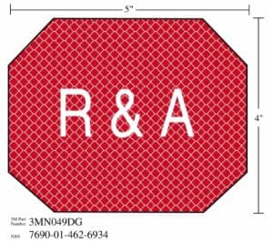 3M™ Diamond Grade Damage Control Sign 3MN049DG, “R&A”, 5 in x 4 in, 10/Packageimage