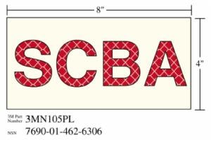 3M™ Photoluminescent Film 6900, Shipboard Sign 3MN105PL, 8 in x 4 in, “SCBA”, 10/Package image 3M™ Photoluminescent Film 6900, Shipboard Sign 3MN105PL, 8 in x 4 in, “SCBA”, 10/Packageimage