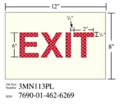 3M(TM) Photoluminescent Film 6900 Ship Board Sign EXIT