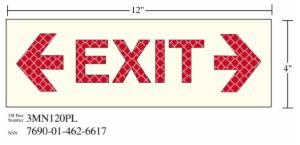 3M™ Photoluminescent Film 6900, Shipboard Sign 3MN120PL, 12 in x 4 in, EXIT with Double Arrow, 10/Package image 3M™ Photoluminescent Film 6900, Shipboard Sign 3MN120PL, 12 in x 4 in, EXIT with Double Arrow, 10/Packageimage