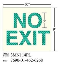 3M(TM) Photoluminescent Film 6900 Ship Board Sign NO EXIT