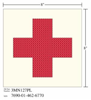 3M™ Photoluminescent Film 6900, Shipboard Sign 3MN127PL, 8 in x 8 in, “+”, 10/Packageimage
