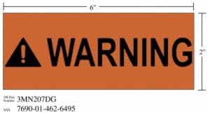 3M™ Diamond Grade Safety Sign 3MN207DG, “WARNING”, 6 in x 2 in, 10/Packageimage