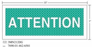 3M™ Diamond Grade Safety Sign 3MN212DG, “ATTENTION”, 10 in x 3 in, 10/Packageimage