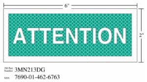 3M™ Diamond Grade Safety Sign 3MN213DG, “ATTENTION”, 6 in x 2 in, 10/Packageimage