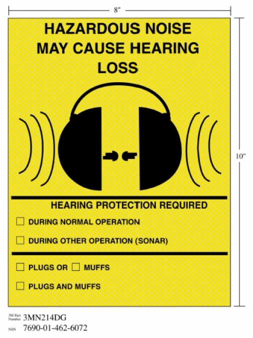 3M(TM) Diamond Grade(TM) Safety Sign HAZRD MUFFS
