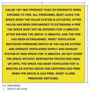 3M™ Diamond Grade Fire Fighting Sign 3MN306DG, “HALON…SWITCHES”, 10 in x 7 in, 10/Packageimage