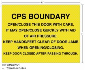 3M™ Diamond Grade Ventilation Sign 3MN407DG, “CPS…THROUGH”, 10 in x 5 in, 10/Packageimage