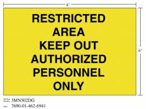 3M™ Diamond Grade Weapon Sign 3MN502DG, “RESTRICT…ONLY”, 8 in x 6 in, 10/Packageimage