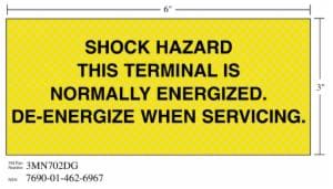 3M™ Diamond Grade Electrical Sign 3MN702DG, “SHOCK…SERVICING”, 7 in x 3 in, 10/Packageimage