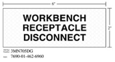 3M(TM) Diamond Grade(TM) Electrical Sign WRKBNCH DISCONNECT