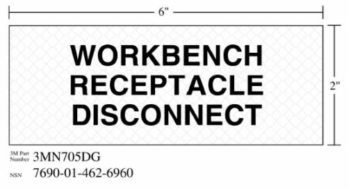3M(TM) Diamond Grade(TM) Electrical Sign WRKBNCH DISCONNECT
