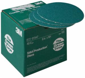 3M™ Green Corps Stikit Production Disc, 01547, 6 in, 40 grit, 100 discs per carton, 5 cartons per case image 3M™ Green Corps Stikit Production Disc, 01547, 6 in, 40 grit, 100 discs per carton, 5 cartons per caseimage