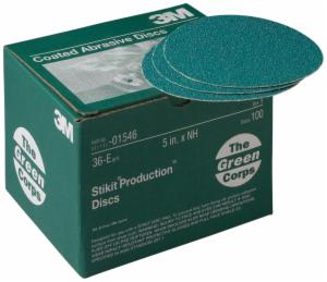 3M™ Green Corps Stikit Production Disc, 01546, 5 in, 36 grit, 100 discs per carton, 5 cartons per caseimage