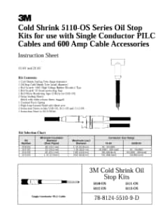 Cold Shrink 5110-OS Series Oil Stop Kits, 600 Amp