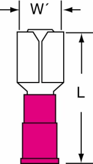 3M™ Vinyl Insulated Butted Seam Female Disconnect, 71F-250-32-P, Max. Temp. -40 to 221 °F (-40 to 105 °C)image