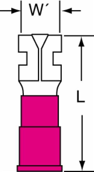 3M™ Vinyl Insulated Butted Seam Female Disconnect, 71F-187-20-P, Max. Temp. -40 to 221 °F (-40 to 105 °C)image