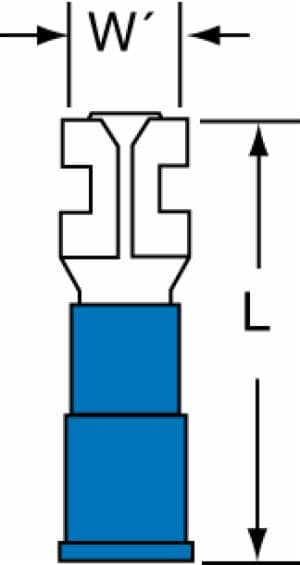 3M™ Vinyl Insulated Butted Seam Female Disconnect, 72F-187-20-P, Max. Temp. -40 to 221 °F (-40 to 105 °C)image
