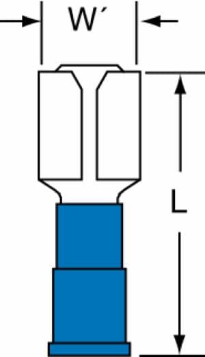 3M™ Vinyl Insulated Butted Seam Female Disconnect, 72F-250-32-P, Max. Temp. -40 to 221 °F (-40 to 105 °C)image