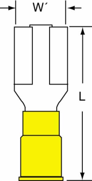 3M™ Vinyl Insulated Butted Seam Female Disconnect, 73F-375-50-P, Max. Temp. -40 to 221 °F (-40 to 105 °C)image