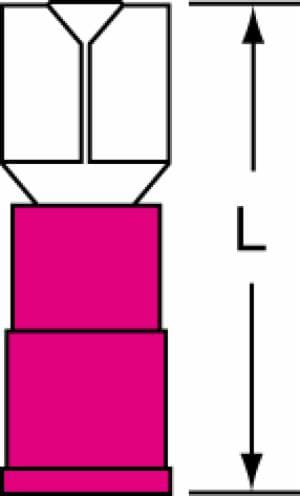 3M™ Vinyl Insulated Butted Seam Female Disconnect, 73F-250-32-P, Max. Temp. -40 to 221 °F (-40 to 105 °C)image