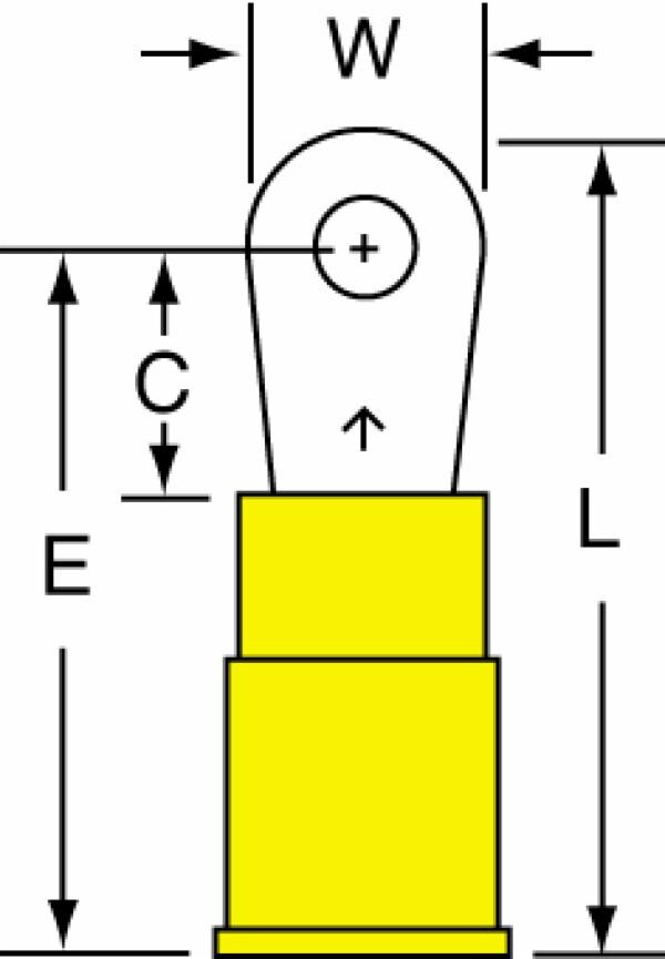 ™ Vinyl Insulated Butted Seam Ring Tongue Terminal 13-4S-P