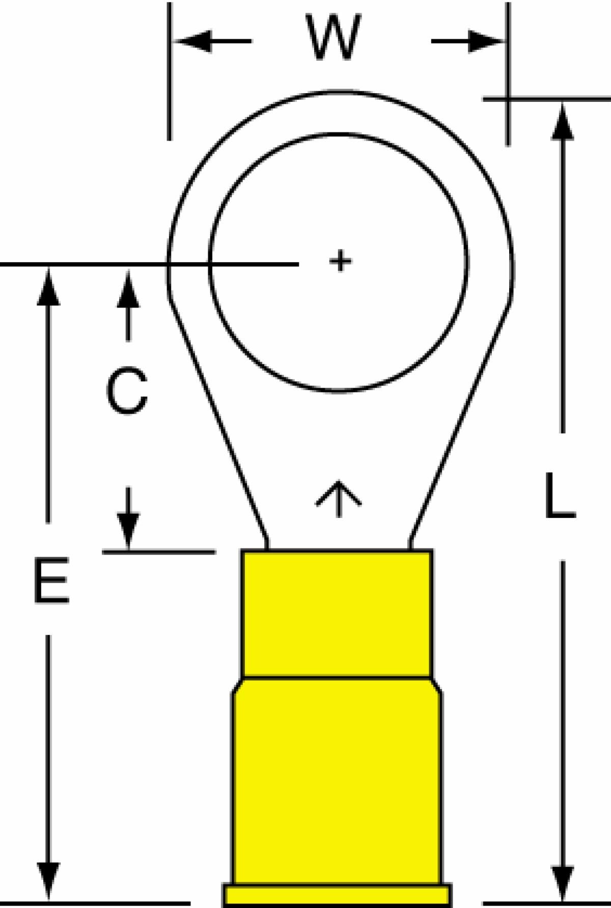™ Vinyl Insulated Butted Seam Ring Tongue Terminal 13-38-P