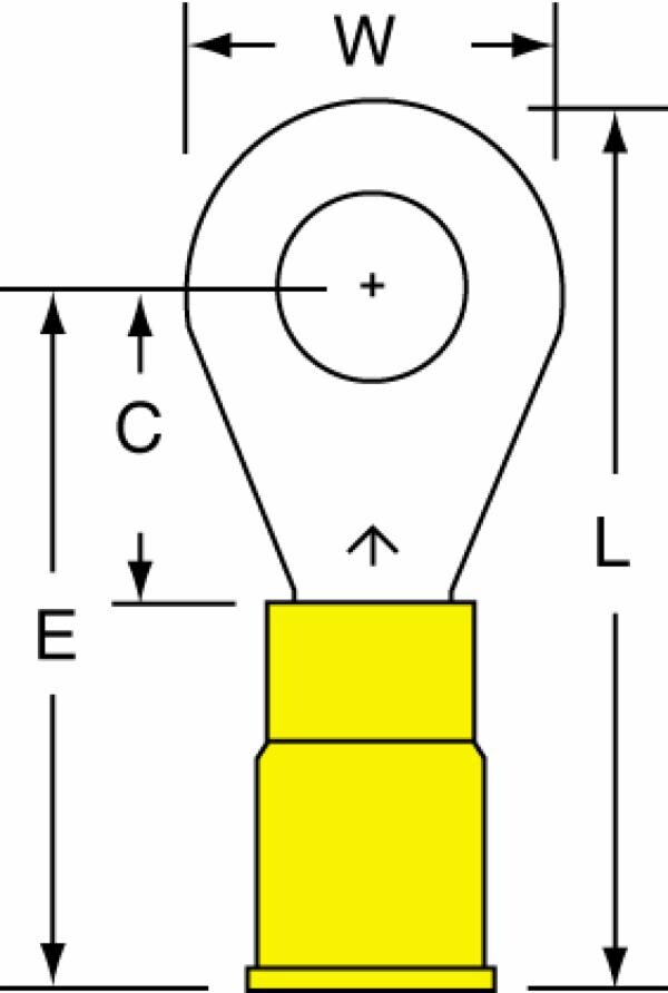 ™ Vinyl Insulated Butted Seam Ring Tongue Terminal 13-14-P