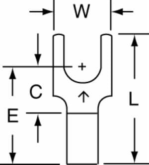 3M™ Non-Insulated Brazed Seam Block Fork Terminal BS-32-10-W, suitable for use in a terminal block image 3M™ Non-Insulated Brazed Seam Block Fork Terminal BS-32-10-W, suitable for use in a terminal blockimage
