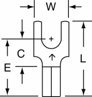 3M™ Non-Insulated Butted Seam Block Fork Terminal BS-32-8, suitable for use in a terminal blockimage