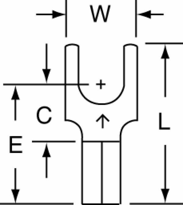 ™ Non-Insulated Butted Seam Block Fork Terminal BS-32-10