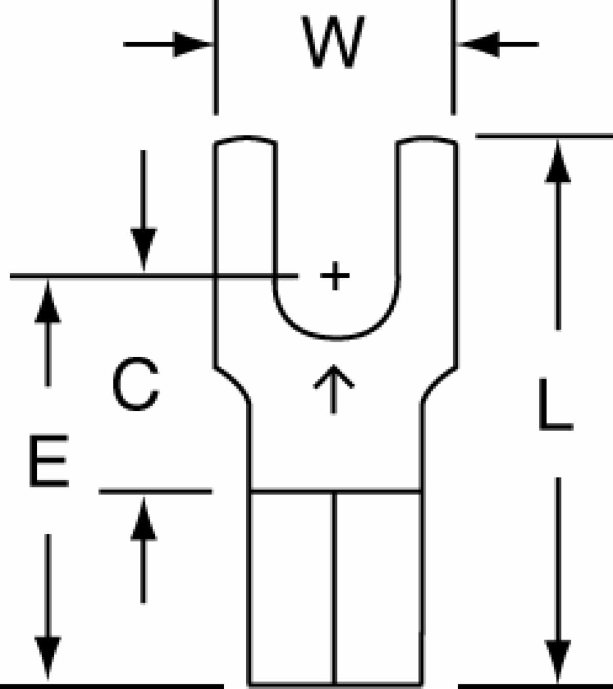 ™ Non-Insulated Butted Seam Block Fork Terminal BS-33-8