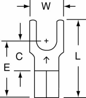 3M™ Non-Insulated Butted Seam Block Fork Terminal BS-33-10, suitable for use in a terminal block image 3M™ Non-Insulated Butted Seam Block Fork Terminal BS-33-10, suitable for use in a terminal blockimage