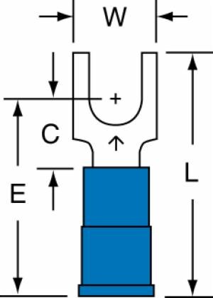 3M™ Block Fork Terminal Nylon with Insulation Grip Butted Seam 16-14 AWG, 95362, BS-32-10-NB, suitable for use in a terminal block image 3M™ Block Fork Terminal Nylon with Insulation Grip Butted Seam 16-14 AWG, 95362, BS-32-10-NB, suitable for use in a terminal blockimage