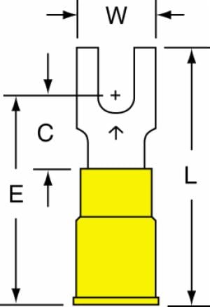 3M™ Nylon Insulated with Insulation Grip Block Fork Terminal BS-33-6-NB, suitable for use in a terminal block image 3M™ Nylon Insulated with Insulation Grip Block Fork Terminal BS-33-6-NB, suitable for use in a terminal blockimage