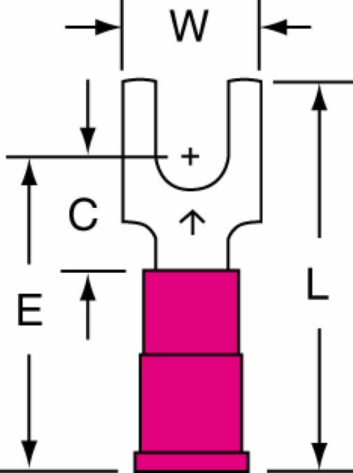 Vinyl Insulated Brazed Seam Block Fork Terminal