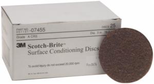 Scotch-Brite Surface Conditioning Disc, SC-DH, 07455, A/O Coarse, 3 in x NH, 25/Carton, 100 ea/Caseimage
