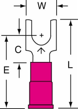 3M™ Block Fork Terminal Vinyl Insulated Butted Seam 22-18 AWG, 95350, BS-31-10-P, suitable for use in a terminal block image 3M™ Block Fork Terminal Vinyl Insulated Butted Seam 22-18 AWG, 95350, BS-31-10-P, suitable for use in a terminal blockimage