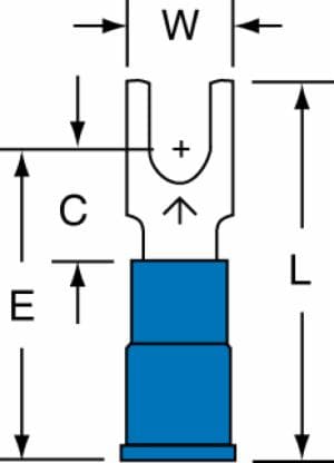 3M™ Vinyl Insulated Butted Seam Block Fork Terminal BS-32-6-P, suitable for use in a terminal blockimage