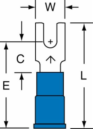 3M™ Vinyl Insulated Butted Seam Block Fork Terminal, BS-32-4S-P, suitable for use in a terminal blockimage