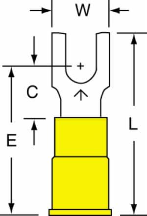 3M™ Vinyl Insulated Butted Seam Block Fork Terminal BS-33-8-P, suitable for use in a terminal blockimage